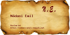 Nádasi Emil névjegykártya